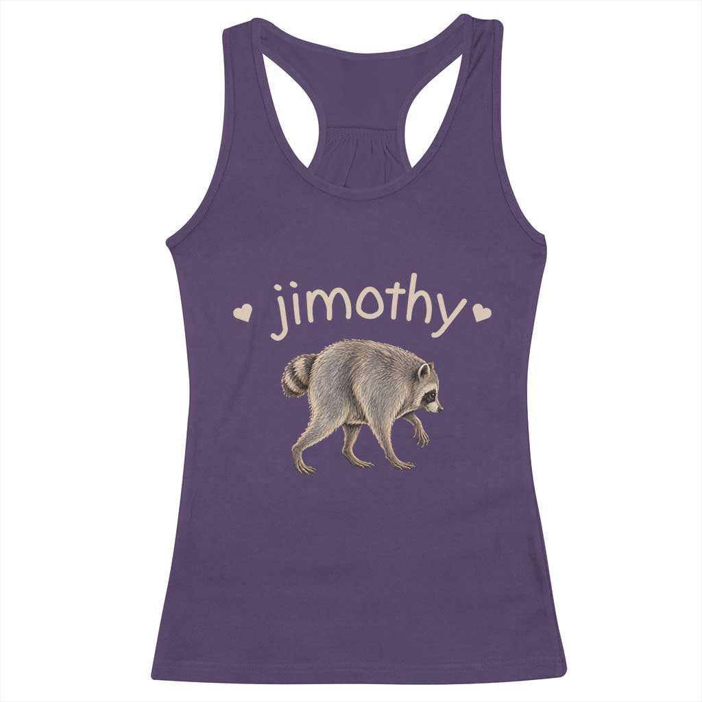 Cute Jimothy the Raccoon Heart Graphic Racerback Tank Top Viral Seattle Trash Panda Meme
