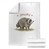 Cute Watercolor Viral Jimothy the Raccoon Throw Blanket Viral Seattle Trash Panda Meme