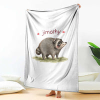 Cute Watercolor Viral Jimothy the Raccoon Throw Blanket Viral Seattle Trash Panda Meme
