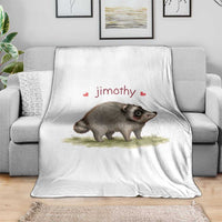 Cute Watercolor Viral Jimothy the Raccoon Throw Blanket Viral Seattle Trash Panda Meme