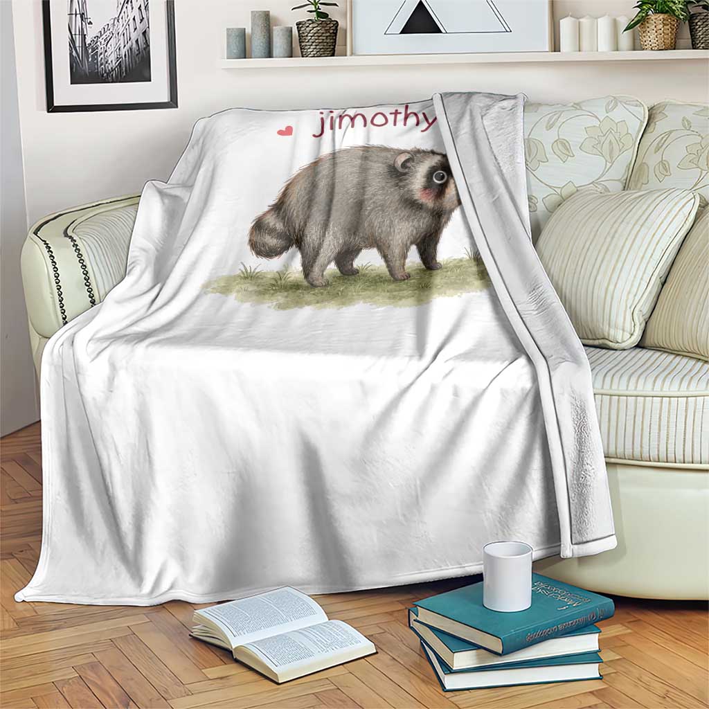 Cute Watercolor Viral Jimothy the Raccoon Throw Blanket Viral Seattle Trash Panda Meme