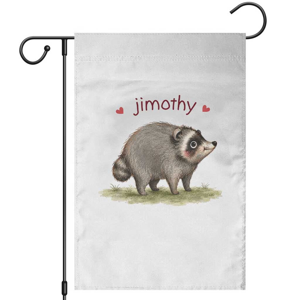 Cute Watercolor Viral Jimothy the Raccoon Garden Flag Viral Seattle Trash Panda Meme