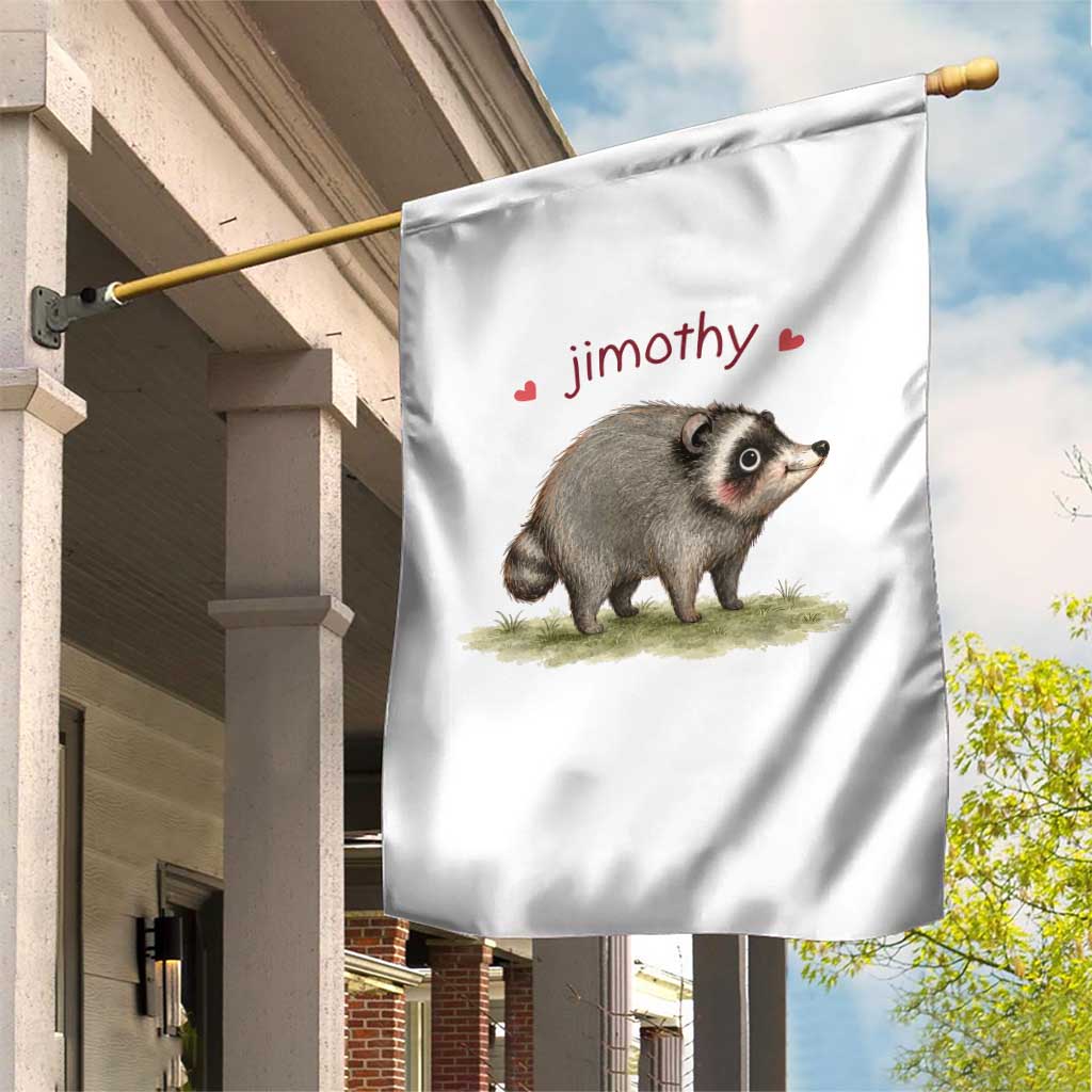 Cute Watercolor Viral Jimothy the Raccoon Garden Flag Viral Seattle Trash Panda Meme