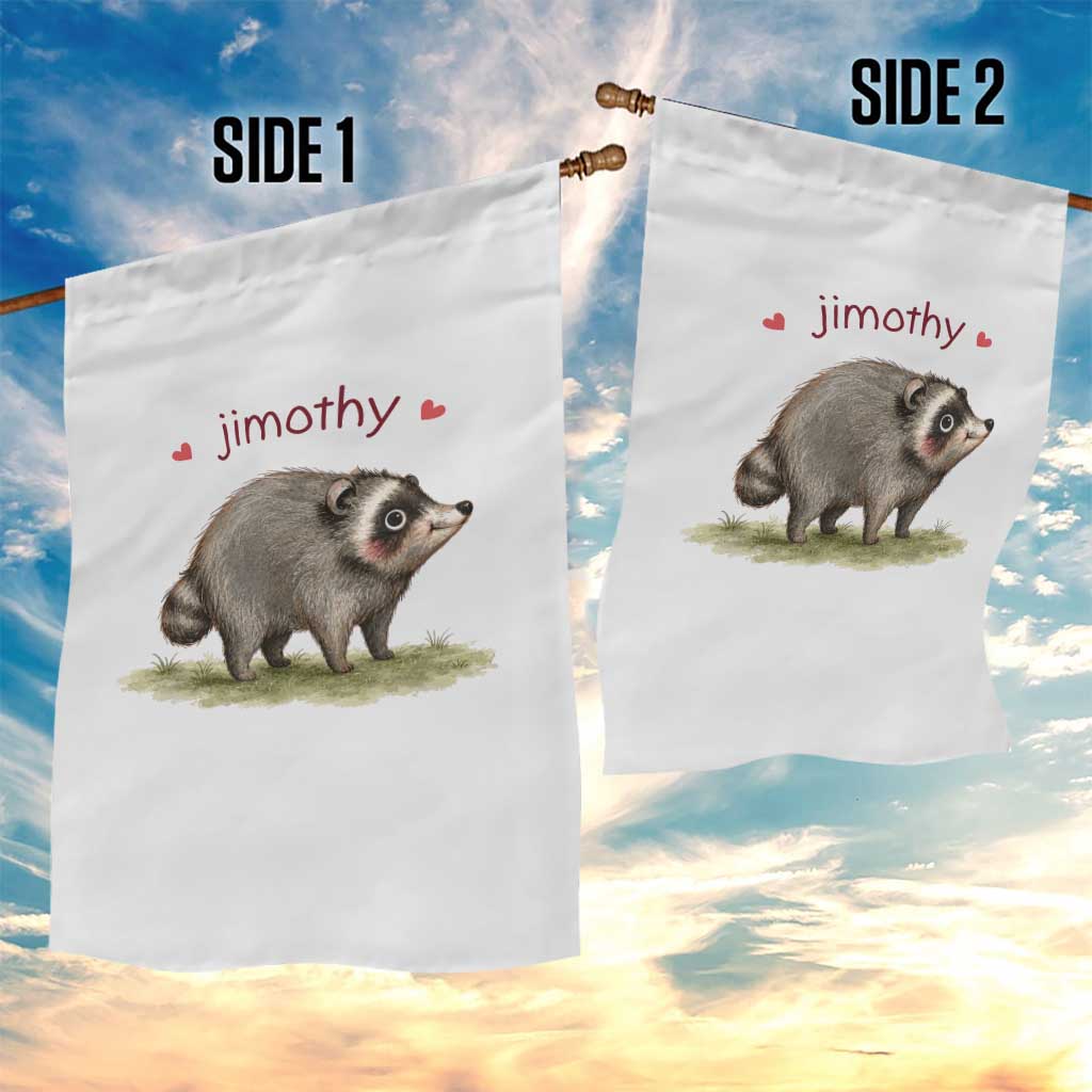 Cute Watercolor Viral Jimothy the Raccoon Garden Flag Viral Seattle Trash Panda Meme