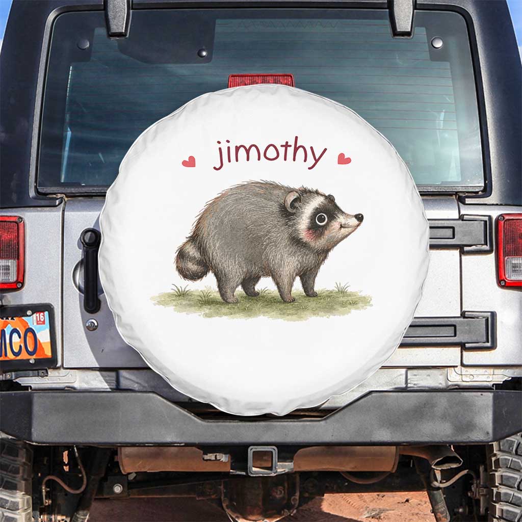 Cute Watercolor Viral Jimothy the Raccoon Spare Tire Cover Viral Seattle Trash Panda Meme