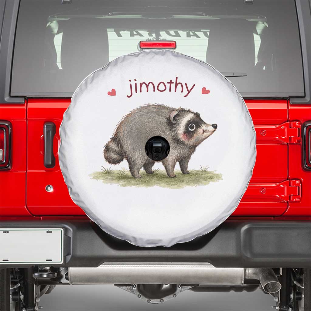 Cute Watercolor Viral Jimothy the Raccoon Spare Tire Cover Viral Seattle Trash Panda Meme