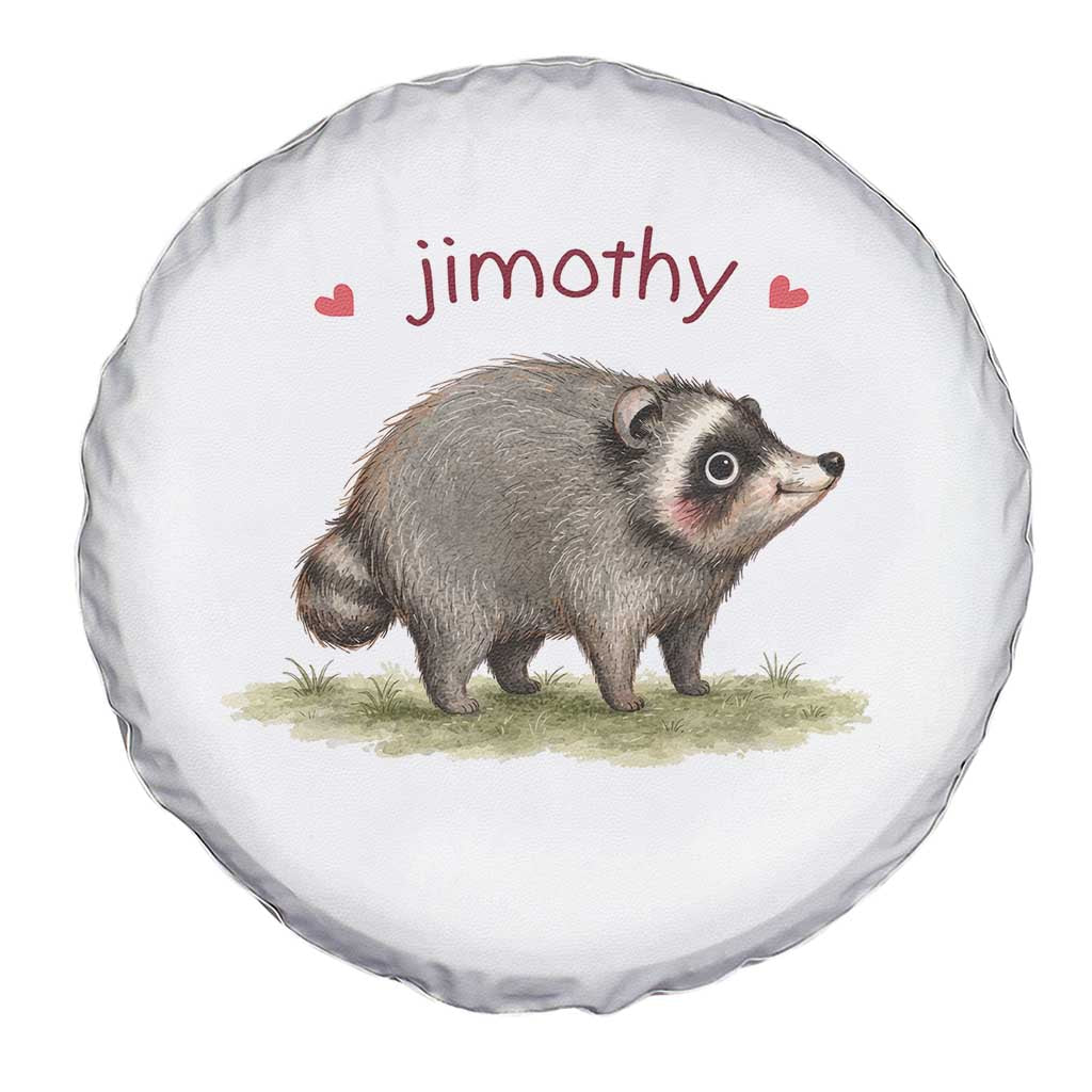Cute Watercolor Viral Jimothy the Raccoon Spare Tire Cover Viral Seattle Trash Panda Meme