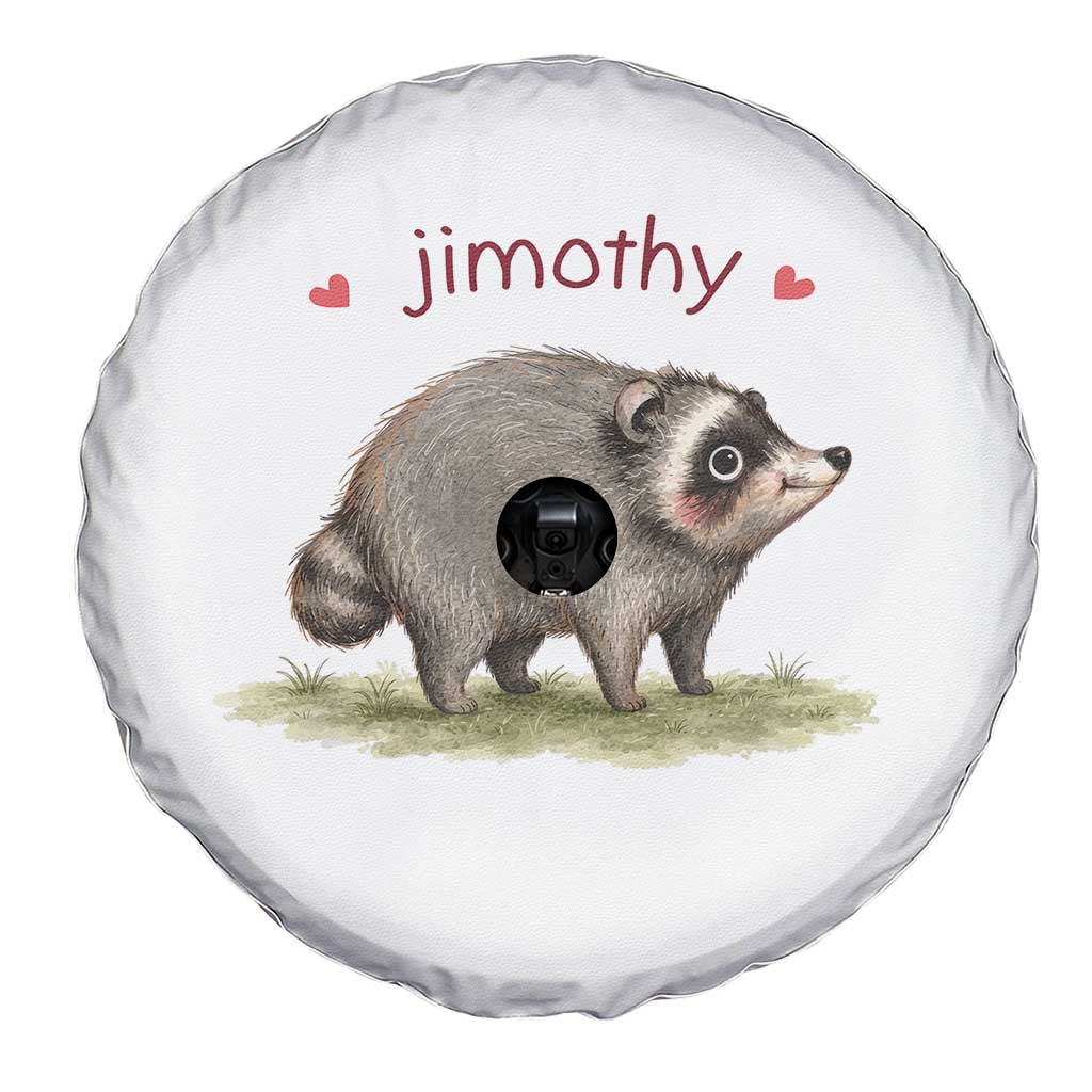 Cute Watercolor Viral Jimothy the Raccoon Spare Tire Cover Viral Seattle Trash Panda Meme