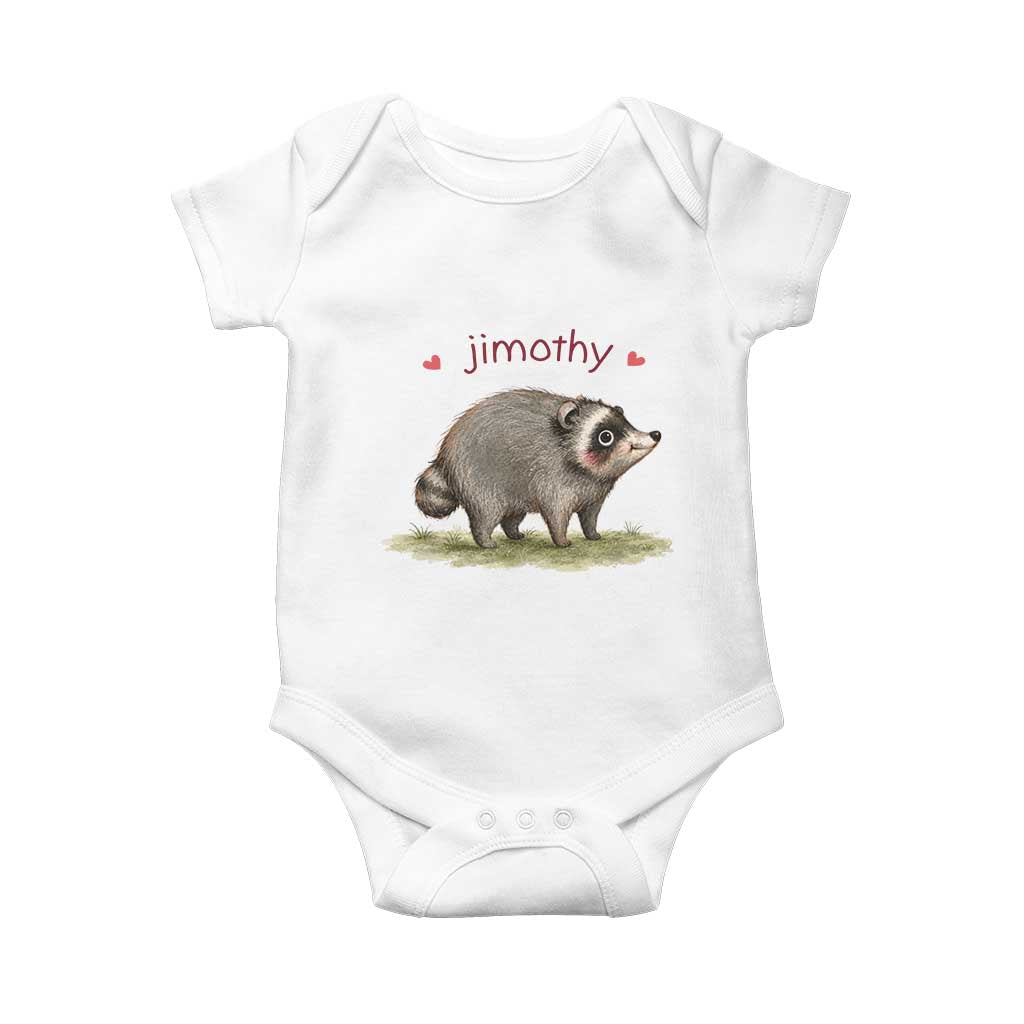 Cute Watercolor Viral Jimothy the Raccoon Baby Onesie Viral Seattle Trash Panda Meme