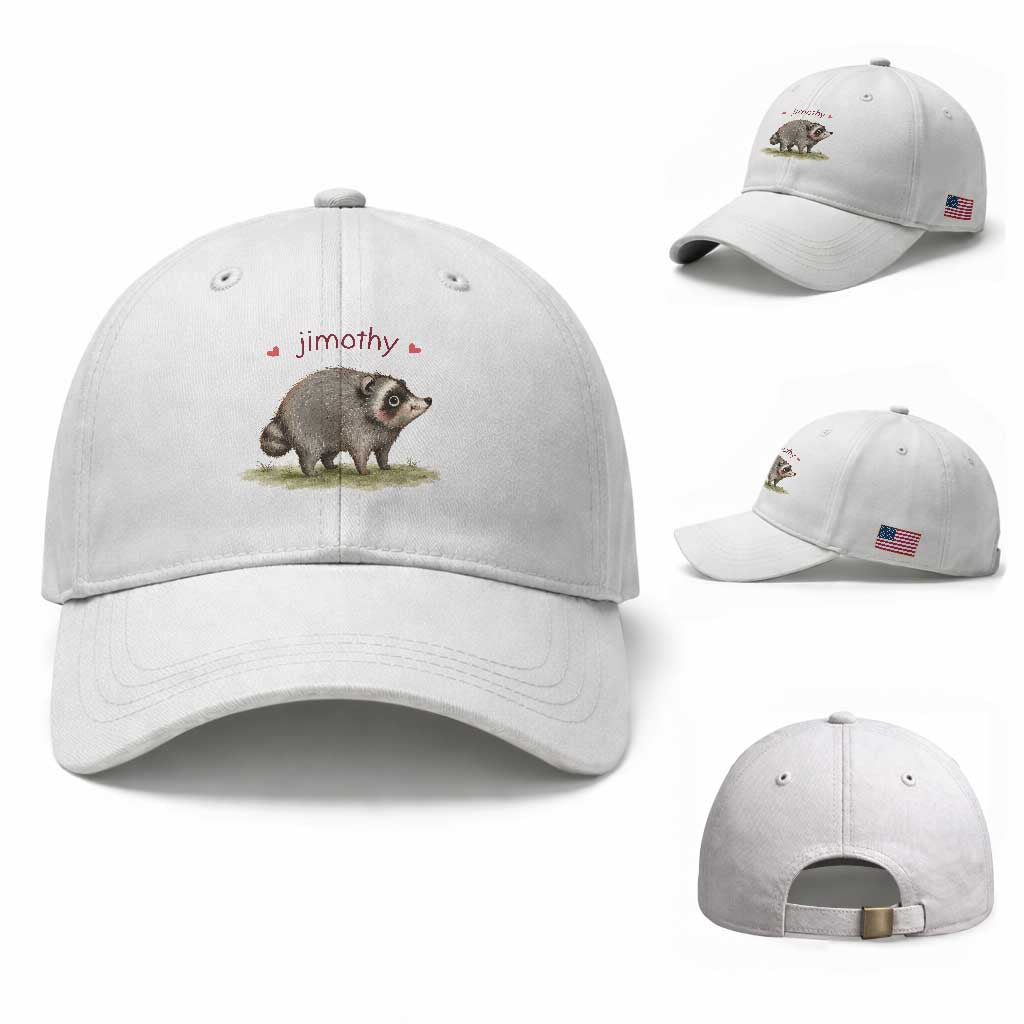 Cute Watercolor Viral Jimothy the Raccoon Baseball Cap Viral Seattle Trash Panda Meme