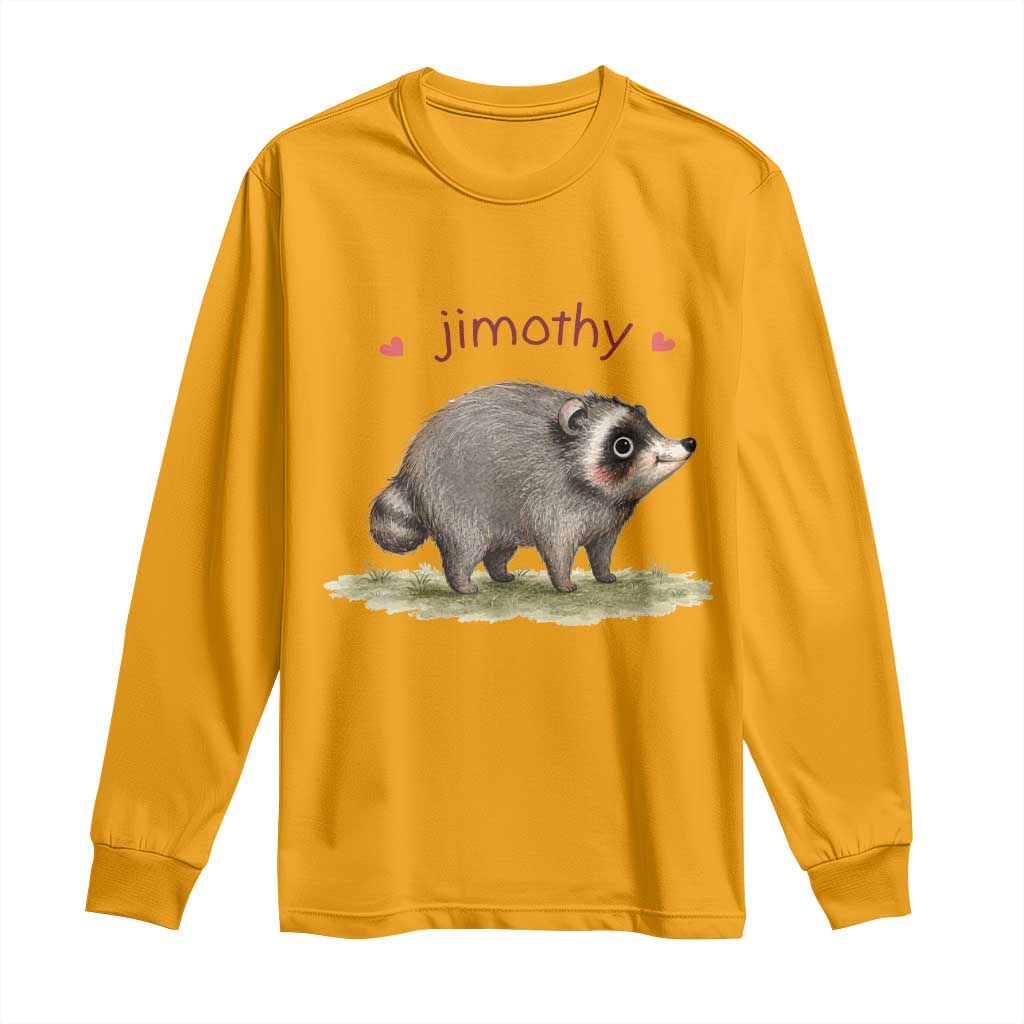 Cute Watercolor Viral Jimothy the Raccoon Long Sleeve Shirt Viral Seattle Trash Panda Meme