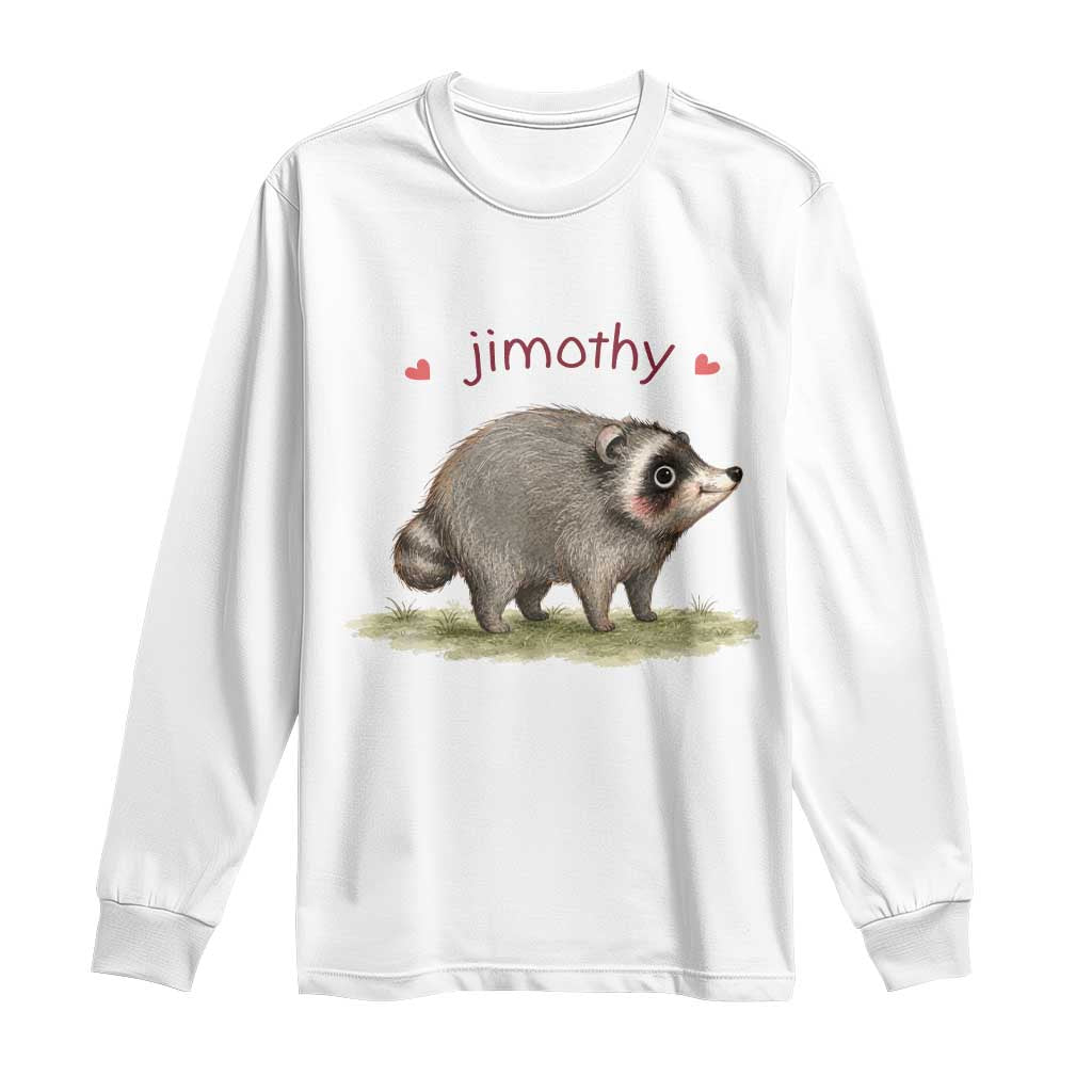 Cute Watercolor Viral Jimothy the Raccoon Long Sleeve Shirt Viral Seattle Trash Panda Meme