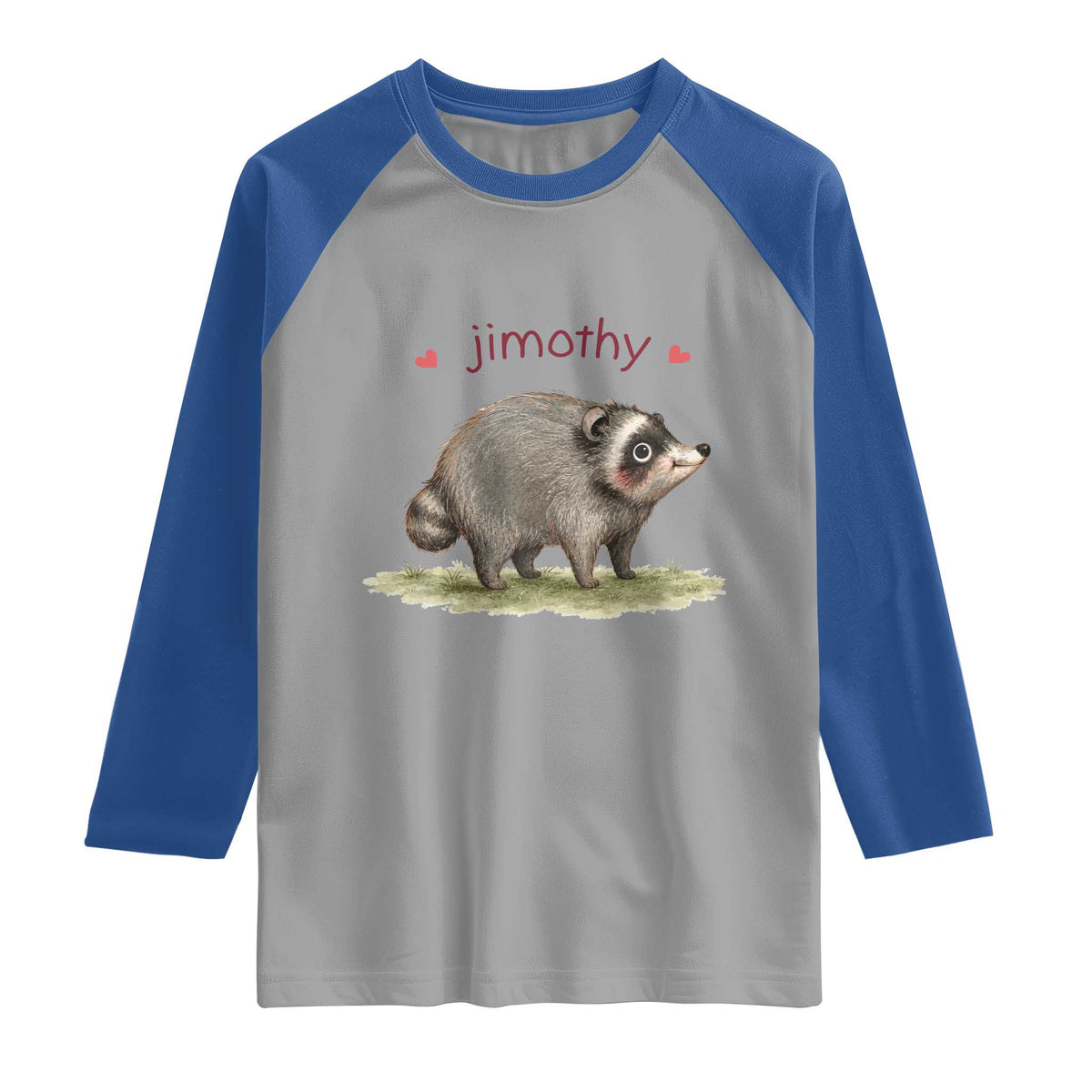 Cute Watercolor Viral Jimothy the Raccoon Raglan Shirt Viral Seattle Trash Panda Meme
