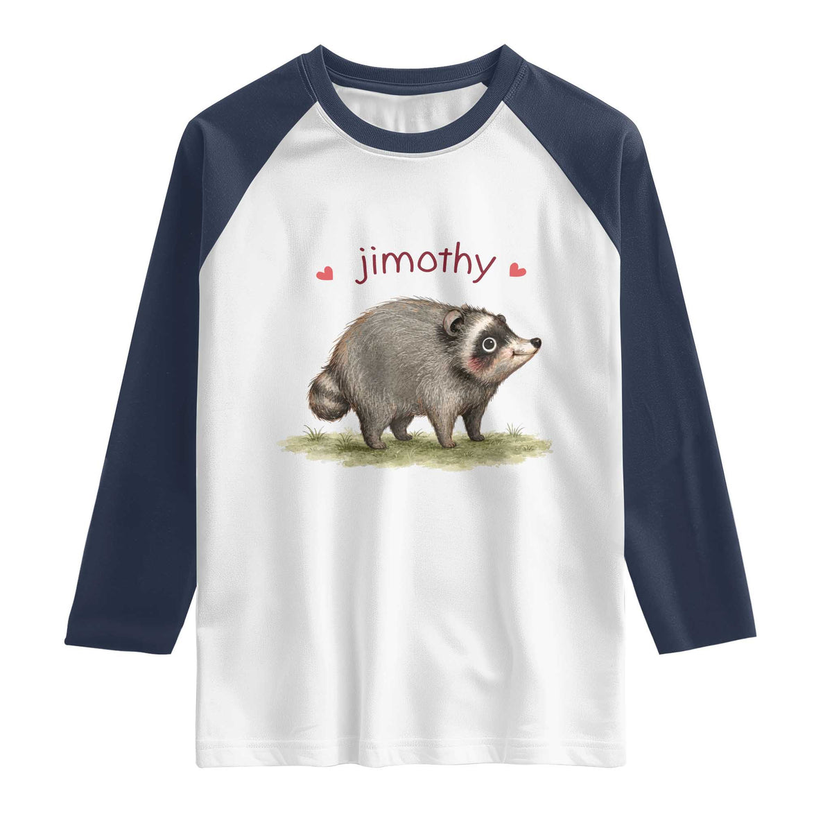 Cute Watercolor Viral Jimothy the Raccoon Raglan Shirt Viral Seattle Trash Panda Meme
