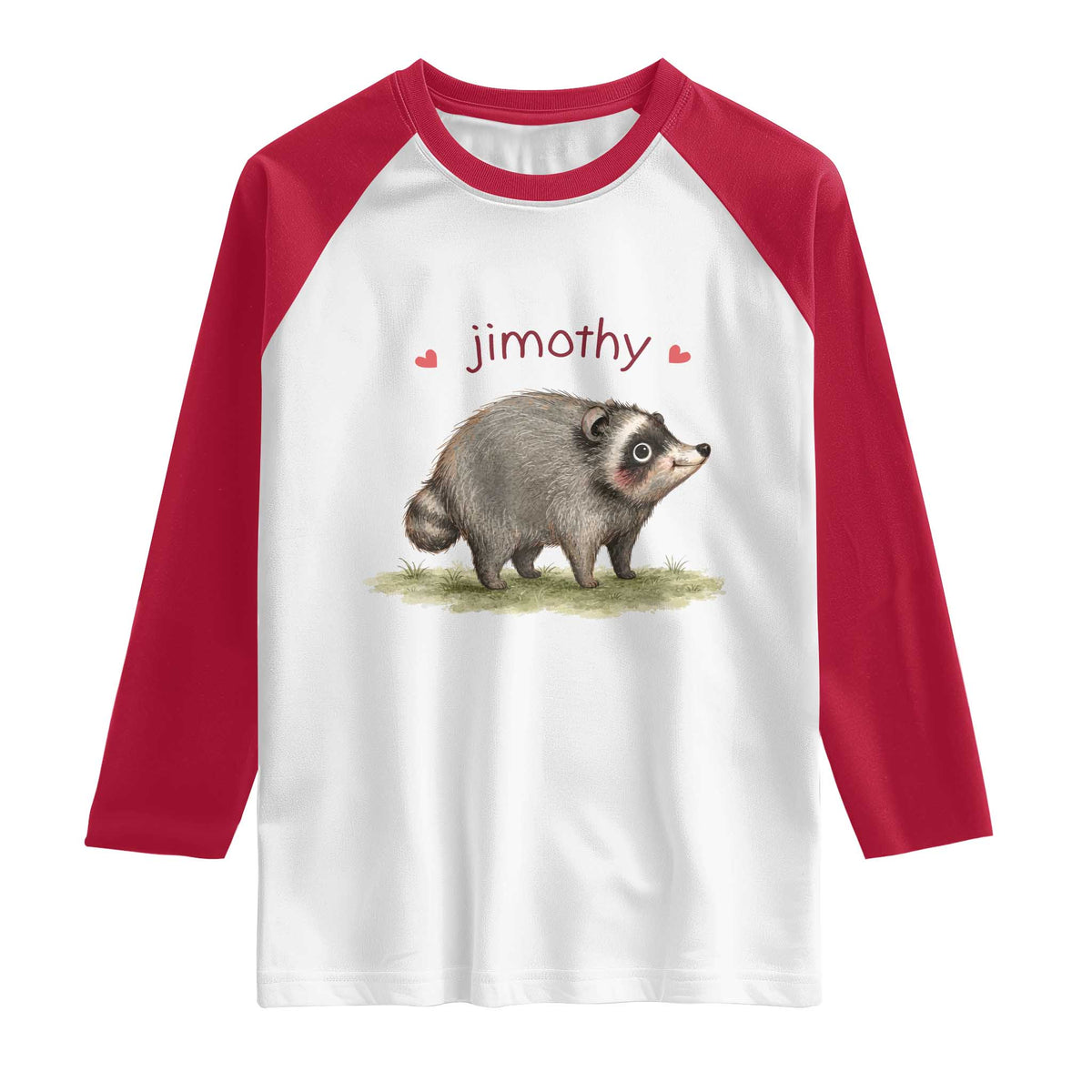 Cute Watercolor Viral Jimothy the Raccoon Raglan Shirt Viral Seattle Trash Panda Meme