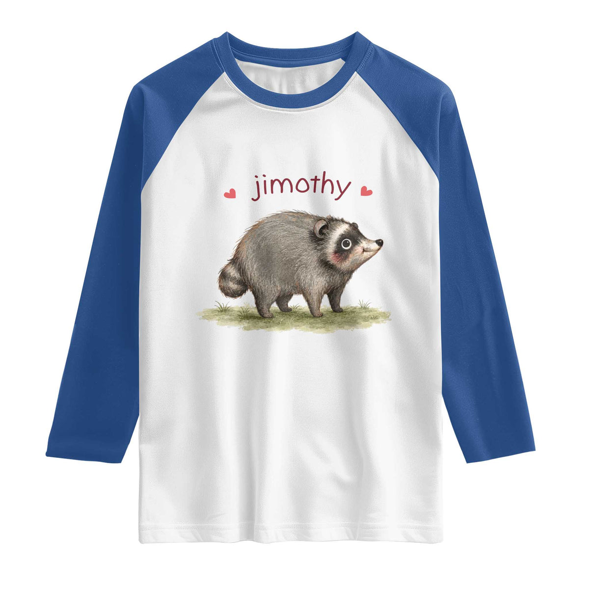 Cute Watercolor Viral Jimothy the Raccoon Raglan Shirt Viral Seattle Trash Panda Meme