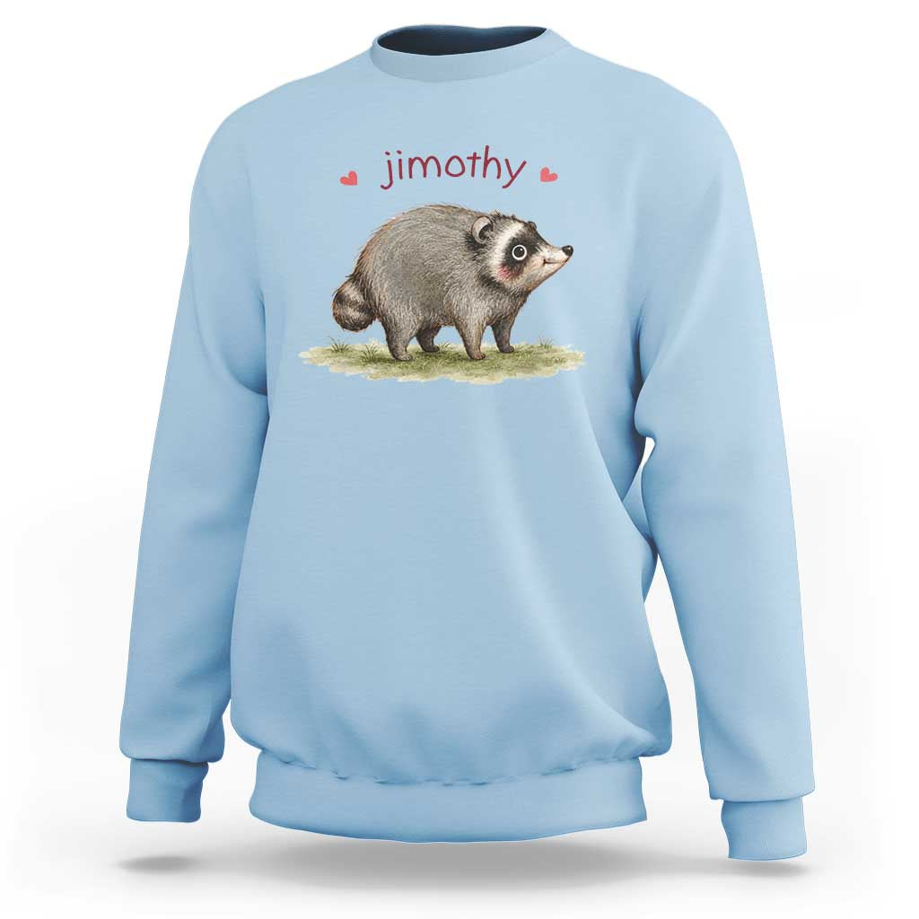 Cute Watercolor Viral Jimothy the Raccoon Sweatshirt Viral Seattle Trash Panda Meme