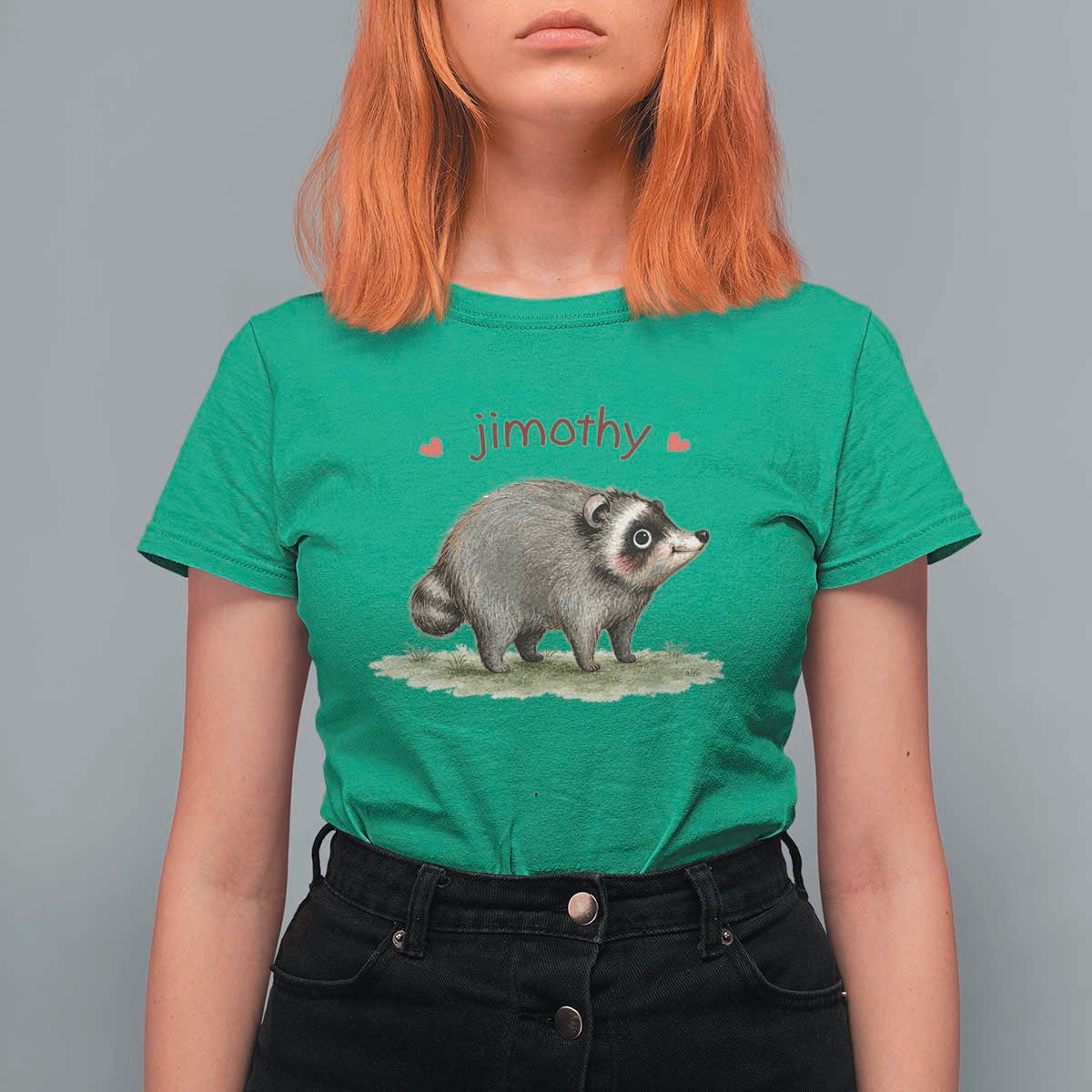 Cute Watercolor Viral Jimothy the Raccoon T Shirt For Women Viral Seattle Trash Panda Meme