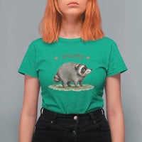 Cute Watercolor Viral Jimothy the Raccoon T Shirt For Women Viral Seattle Trash Panda Meme