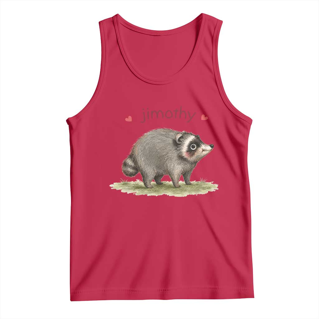 Cute Watercolor Viral Jimothy the Raccoon Tank Top Viral Seattle Trash Panda Meme