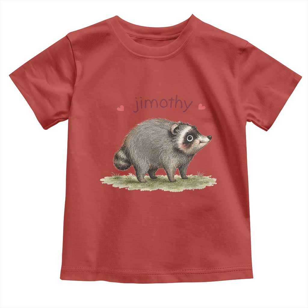 Cute Watercolor Viral Jimothy the Raccoon Toddler T Shirt Viral Seattle Trash Panda Meme