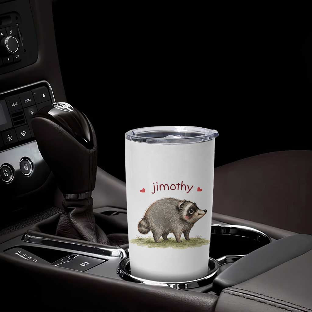 Cute Watercolor Viral Jimothy the Raccoon Tumbler Cup Viral Seattle Trash Panda Meme