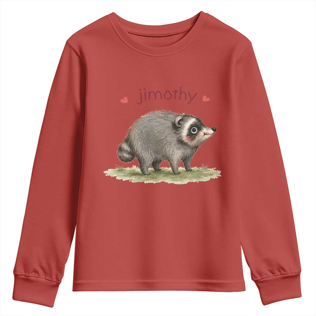 Cute Watercolor Viral Jimothy the Raccoon Youth Sweatshirt Viral Seattle Trash Panda Meme