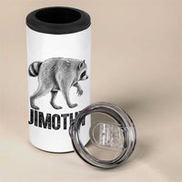 Viral Seattle Jimothy the Raccoon 4 in 1 Can Cooler Tumbler Vintage Trash Panda Meme Graphic