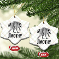 Viral Seattle Jimothy the Raccoon Ceramic Ornament Vintage Trash Panda Meme Graphic