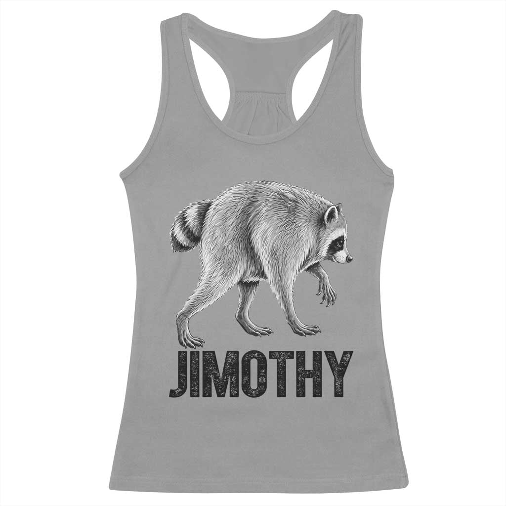 Viral Seattle Jimothy the Raccoon Racerback Tank Top Vintage Trash Panda Meme Graphic
