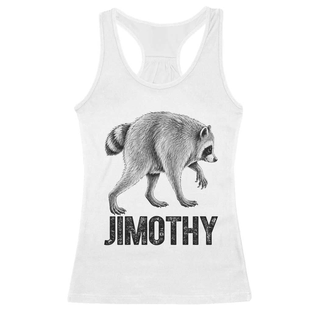 Viral Seattle Jimothy the Raccoon Racerback Tank Top Vintage Trash Panda Meme Graphic