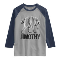 Viral Seattle Jimothy the Raccoon Raglan Shirt Vintage Trash Panda Meme Graphic