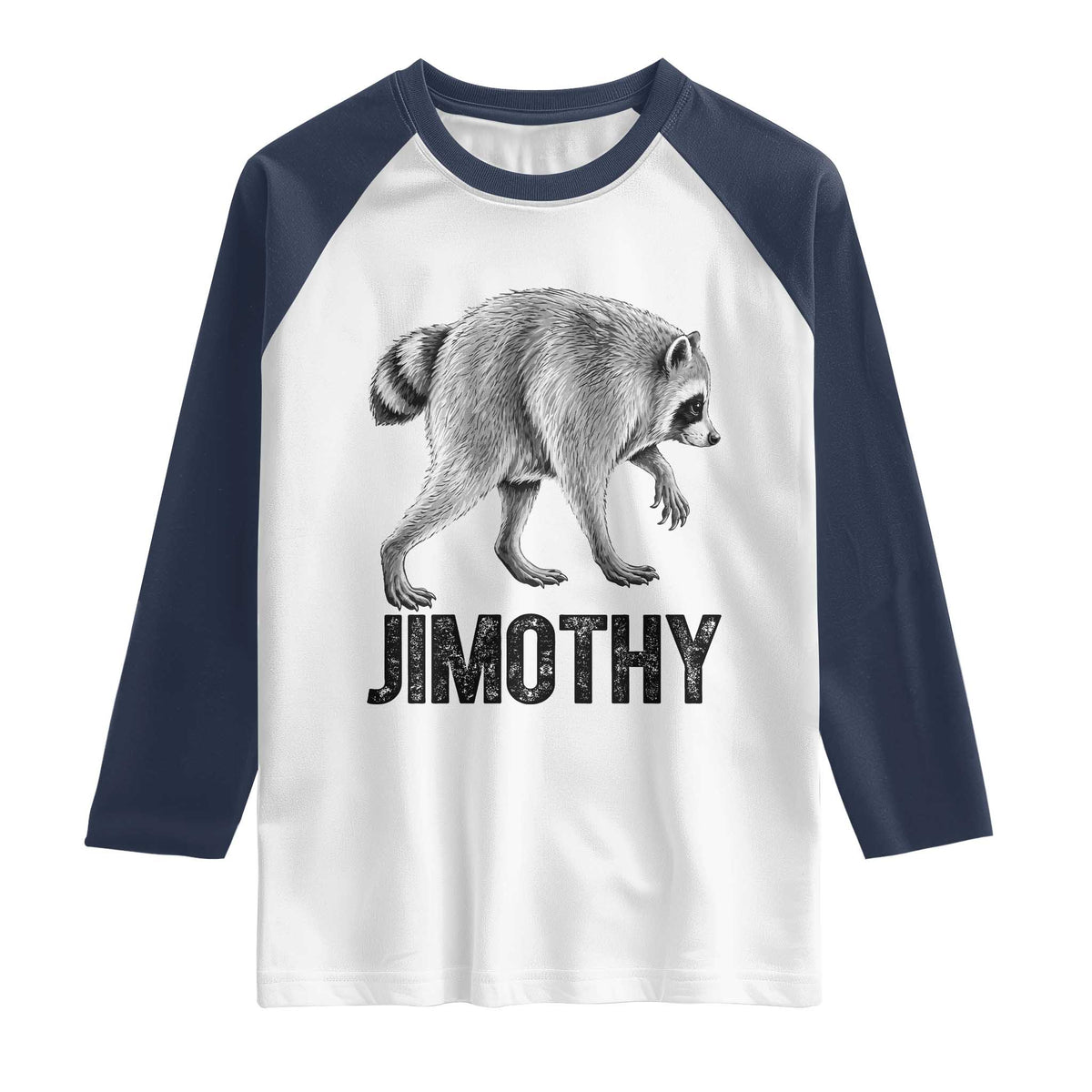 Viral Seattle Jimothy the Raccoon Raglan Shirt Vintage Trash Panda Meme Graphic