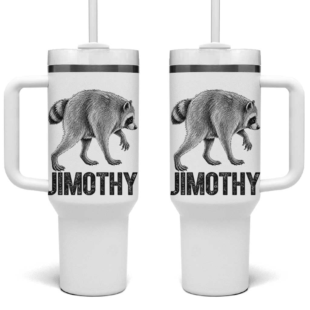 Viral Seattle Jimothy the Raccoon Tumbler With Handle Vintage Trash Panda Meme Graphic