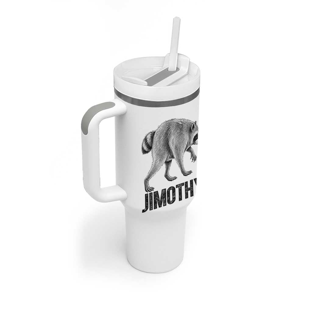 Viral Seattle Jimothy the Raccoon Tumbler With Handle Vintage Trash Panda Meme Graphic