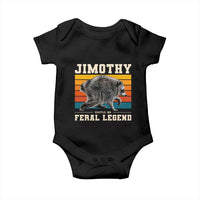 Jimothy from Seattle WA Feral Legend Raccoon Baby Onesie Viral Trash Panda Retro Sunset Strip Graphic