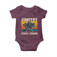Jimothy from Seattle WA Feral Legend Raccoon Baby Onesie Viral Trash Panda Retro Sunset Strip Graphic