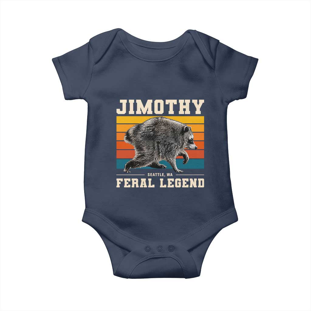 Jimothy from Seattle WA Feral Legend Raccoon Baby Onesie Viral Trash Panda Retro Sunset Strip Graphic