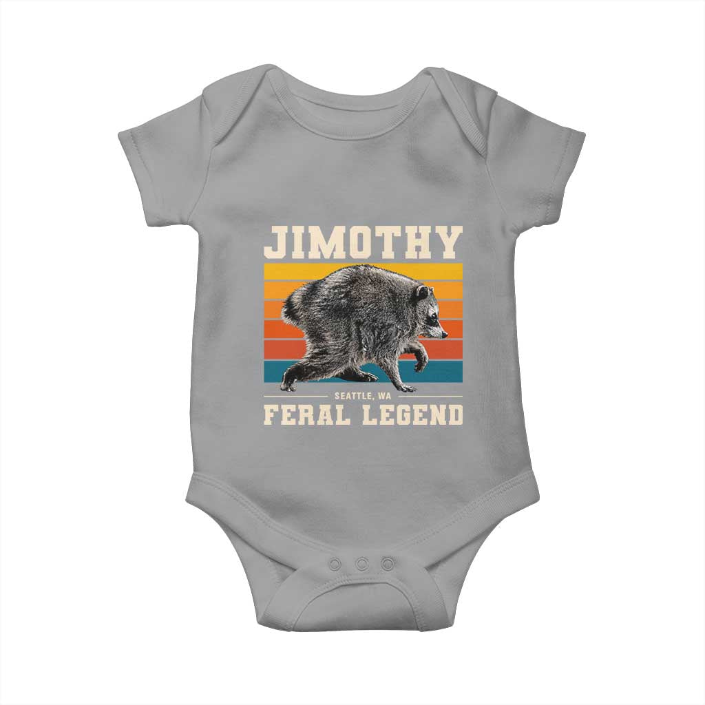 Jimothy from Seattle WA Feral Legend Raccoon Baby Onesie Viral Trash Panda Retro Sunset Strip Graphic