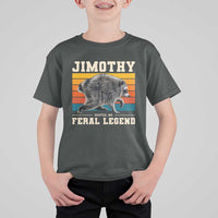 Jimothy from Seattle WA Feral Legend Raccoon T Shirt For Kid Viral Trash Panda Retro Sunset Strip Graphic