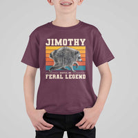 Jimothy from Seattle WA Feral Legend Raccoon T Shirt For Kid Viral Trash Panda Retro Sunset Strip Graphic