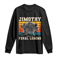 Jimothy from Seattle WA Feral Legend Raccoon Long Sleeve Shirt Viral Trash Panda Retro Sunset Strip Graphic