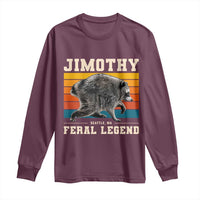 Jimothy from Seattle WA Feral Legend Raccoon Long Sleeve Shirt Viral Trash Panda Retro Sunset Strip Graphic