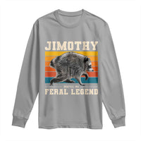 Jimothy from Seattle WA Feral Legend Raccoon Long Sleeve Shirt Viral Trash Panda Retro Sunset Strip Graphic