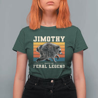 Jimothy from Seattle WA Feral Legend Raccoon T Shirt For Women Viral Trash Panda Retro Sunset Strip Graphic