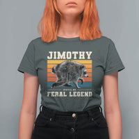 Jimothy from Seattle WA Feral Legend Raccoon T Shirt For Women Viral Trash Panda Retro Sunset Strip Graphic