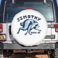 Rock On Jimothy the Raccoon Blue Graphic Spare Tire Cover Vintage Viral Seattle Trash Panda