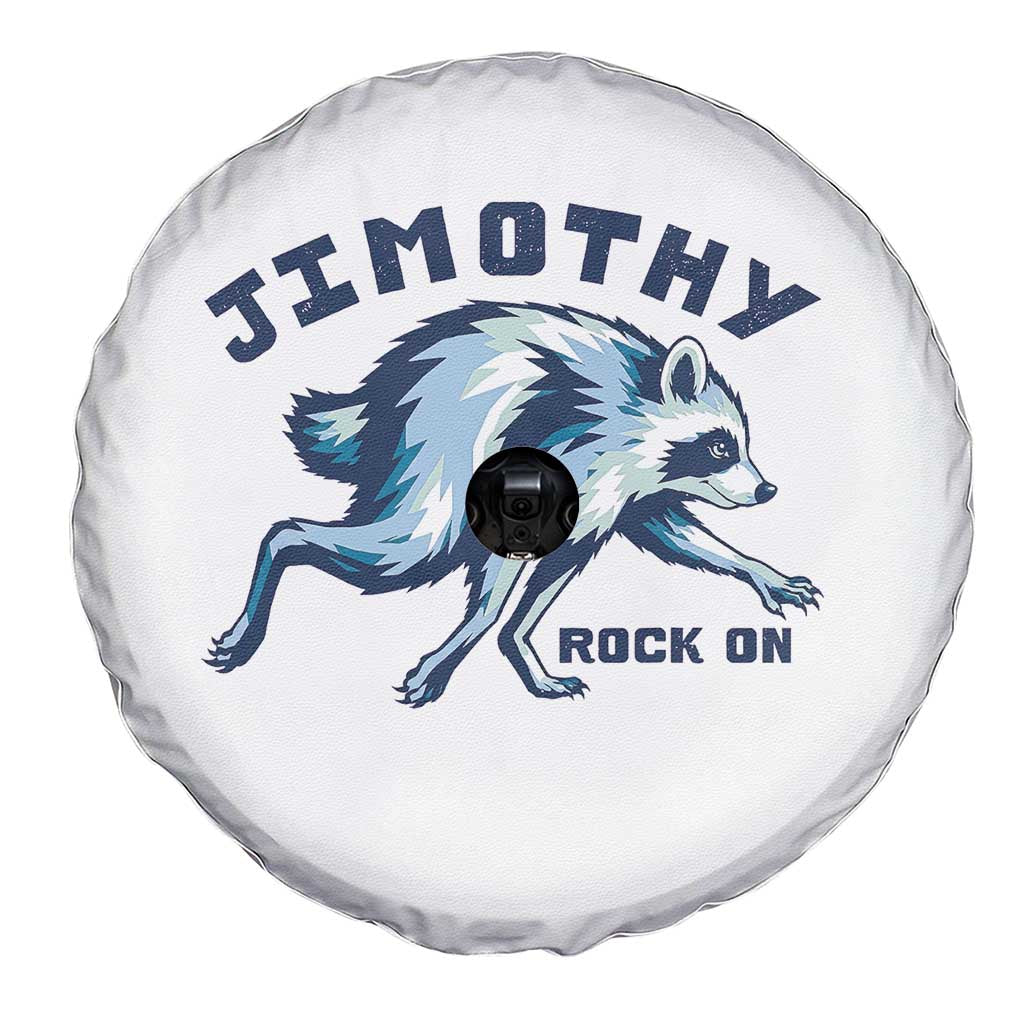 Rock On Jimothy the Raccoon Blue Graphic Spare Tire Cover Vintage Viral Seattle Trash Panda