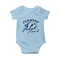 Rock On Jimothy the Raccoon Blue Graphic Baby Onesie Vintage Viral Seattle Trash Panda
