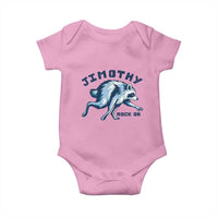 Rock On Jimothy the Raccoon Blue Graphic Baby Onesie Vintage Viral Seattle Trash Panda